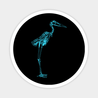 Stork Skeleton Blue Magnet